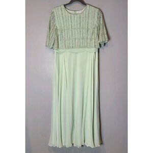 Mac Duggal Beaded Formal Dress 9180 Green Womens 16 Mother Of The Cruise $598